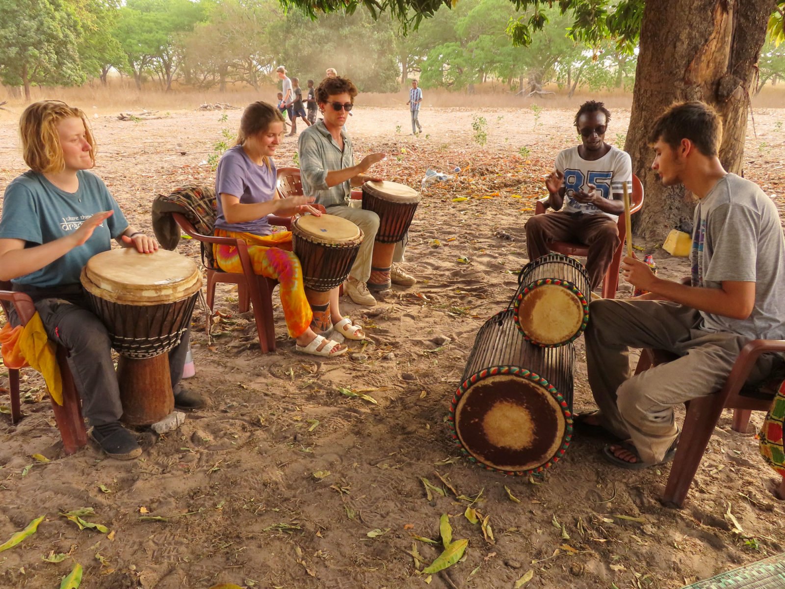 A student drum band